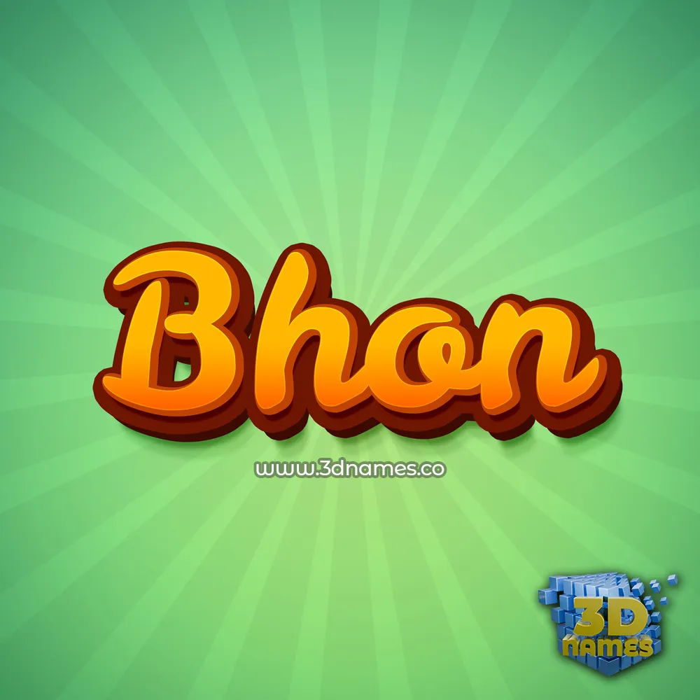 bhon in Green Rays style - 3D name wallpaper