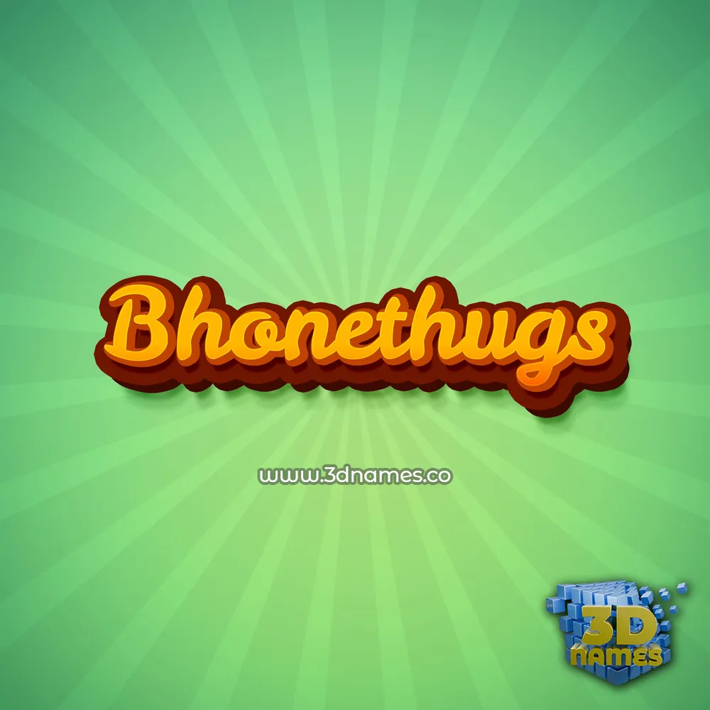 bhonethugs in Green Rays style - 3D name wallpaper