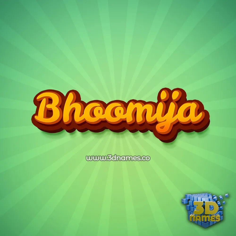 bhoomija in Green Rays style - 3D name wallpaper