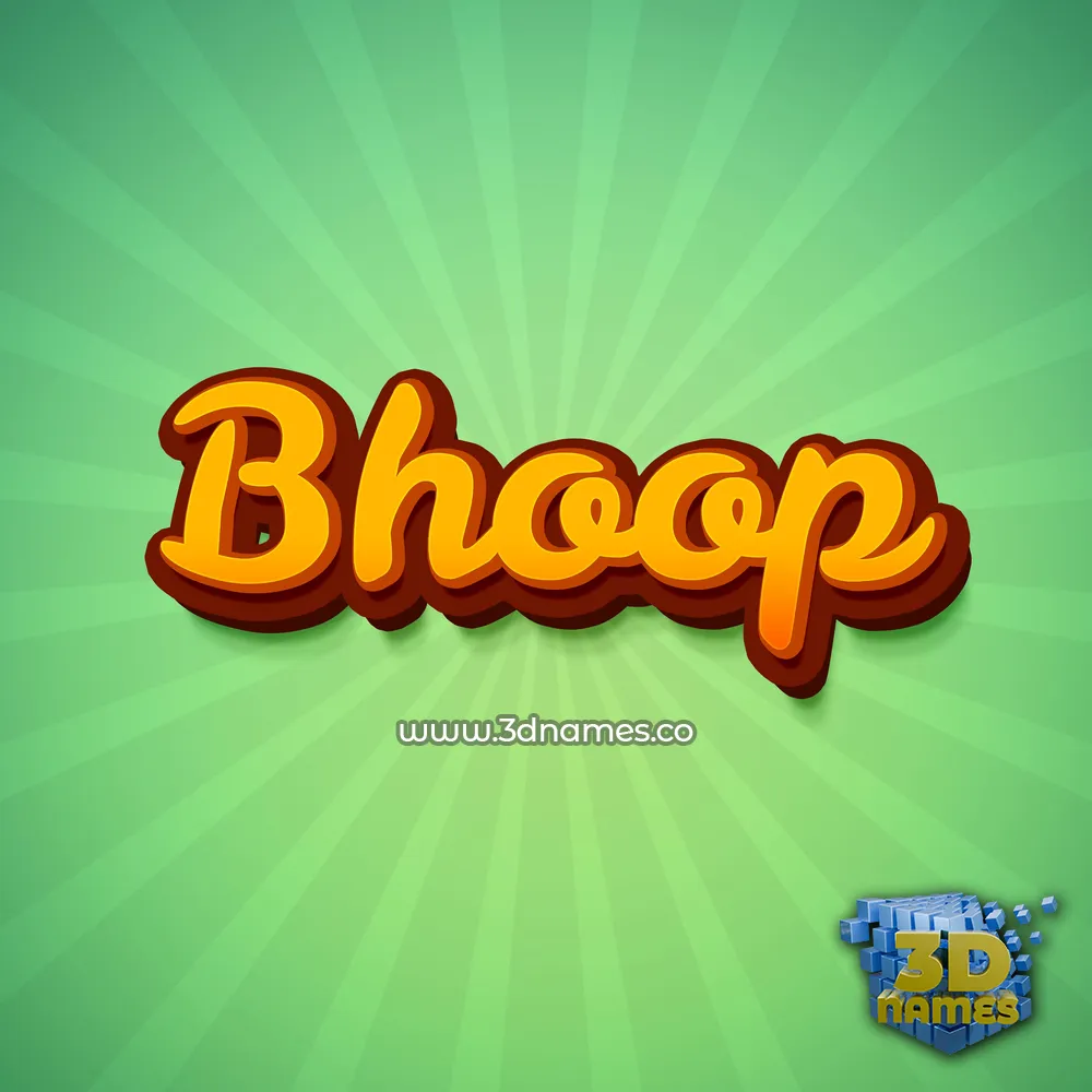 bhoop in Green Rays style - 3D name wallpaper