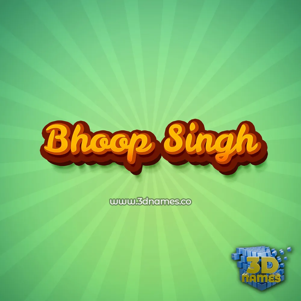 bhoop singh in Green Rays style - 3D name wallpaper
