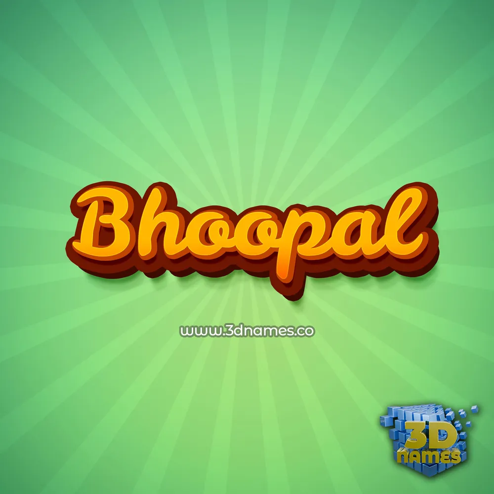 bhoopal in Green Rays style - 3D name wallpaper