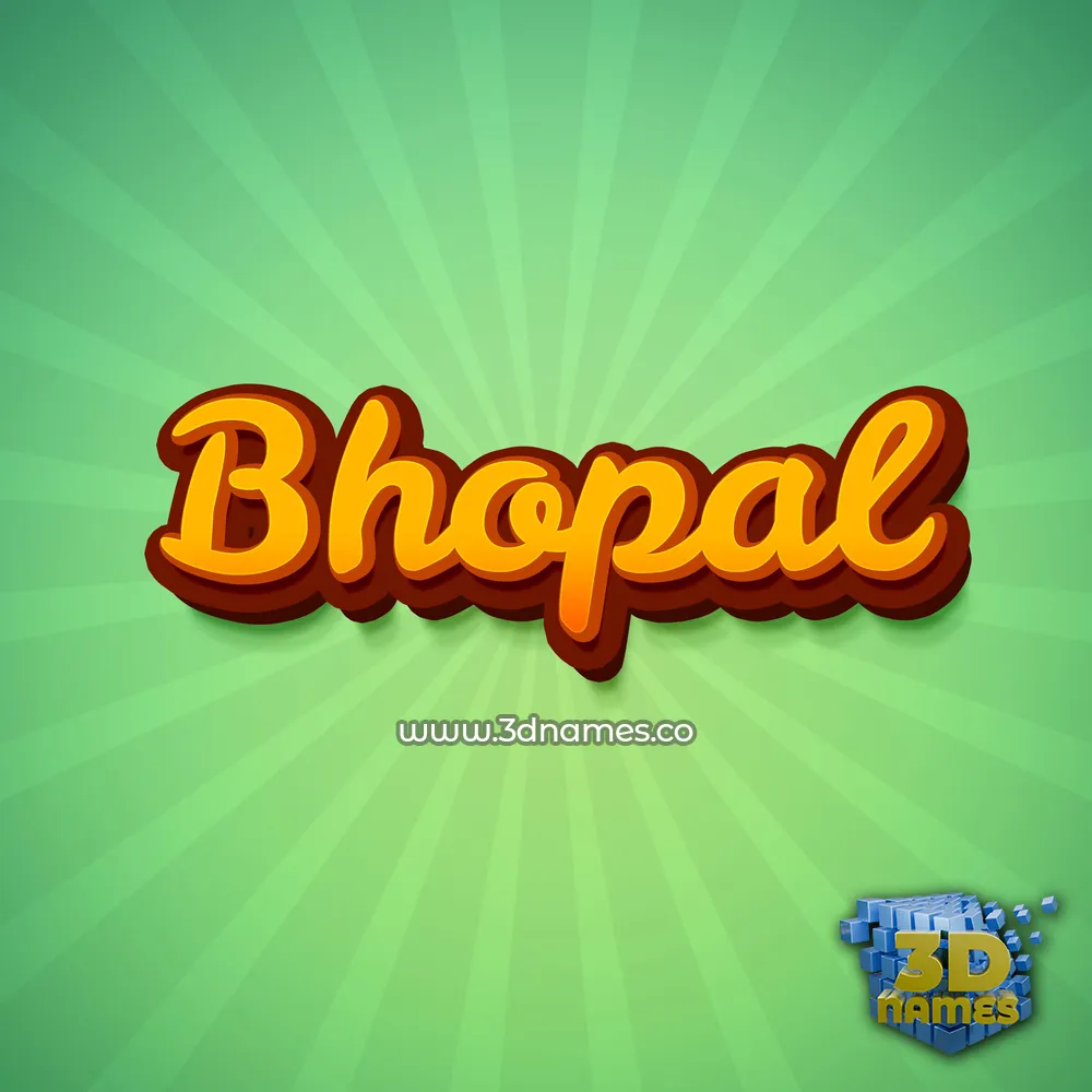 bhopal in Green Rays style - 3D name wallpaper