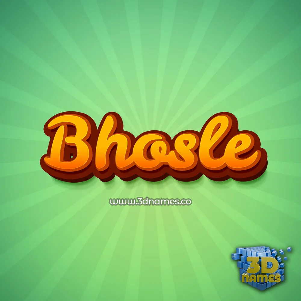 bhosle in Green Rays style - 3D name wallpaper