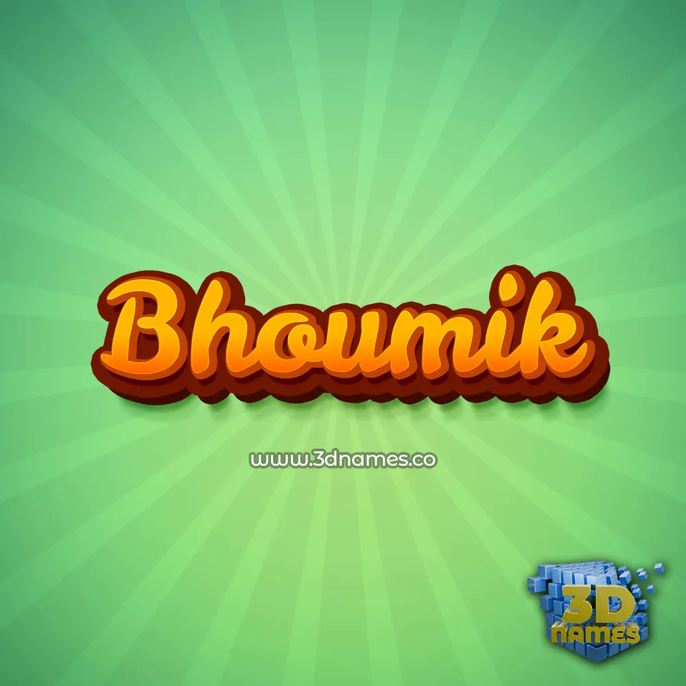 bhoumik in Green Rays style - 3D name wallpaper