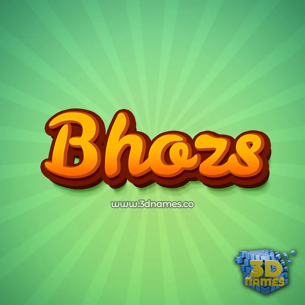 bhozs in Green Rays style - 3D name wallpaper
