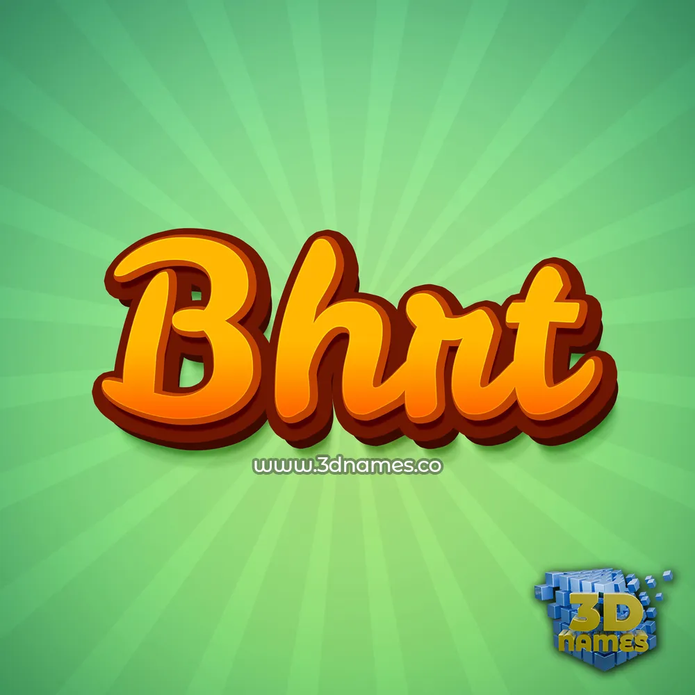 bhrt in Green Rays style - 3D name wallpaper