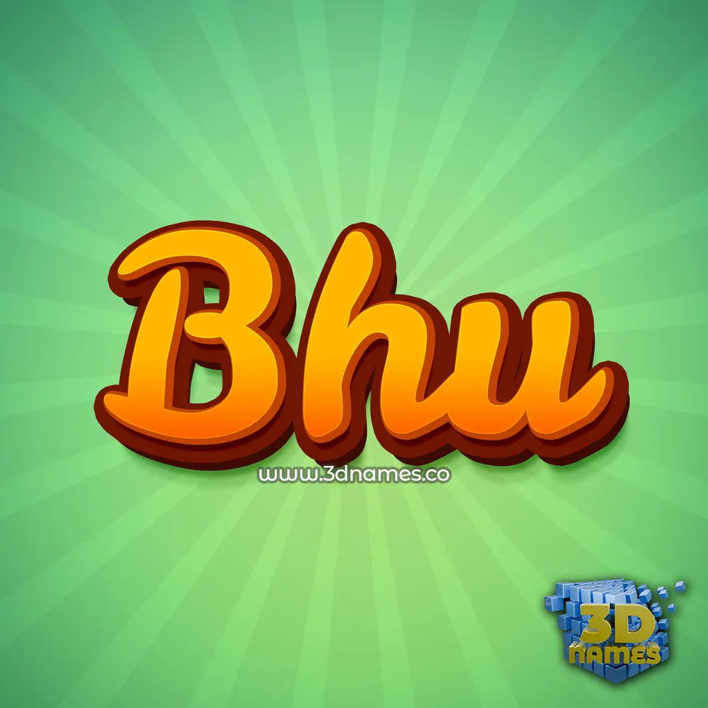 bhu in Green Rays style - 3D name wallpaper