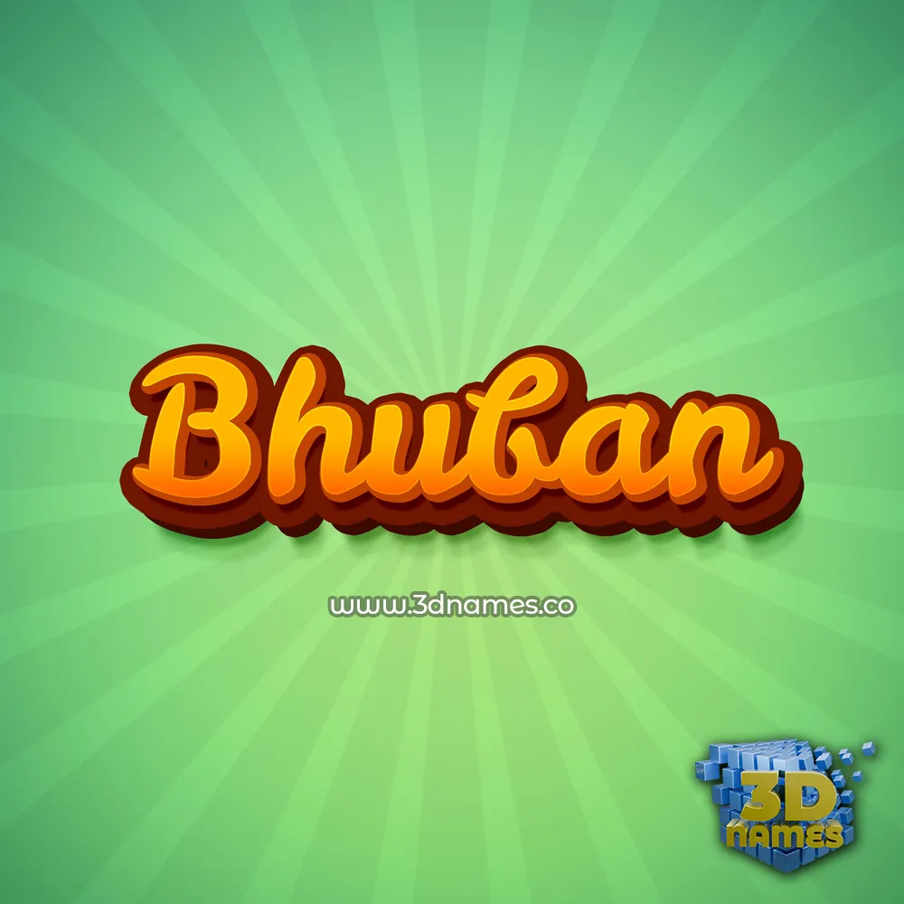 bhuban in Green Rays style - 3D name wallpaper
