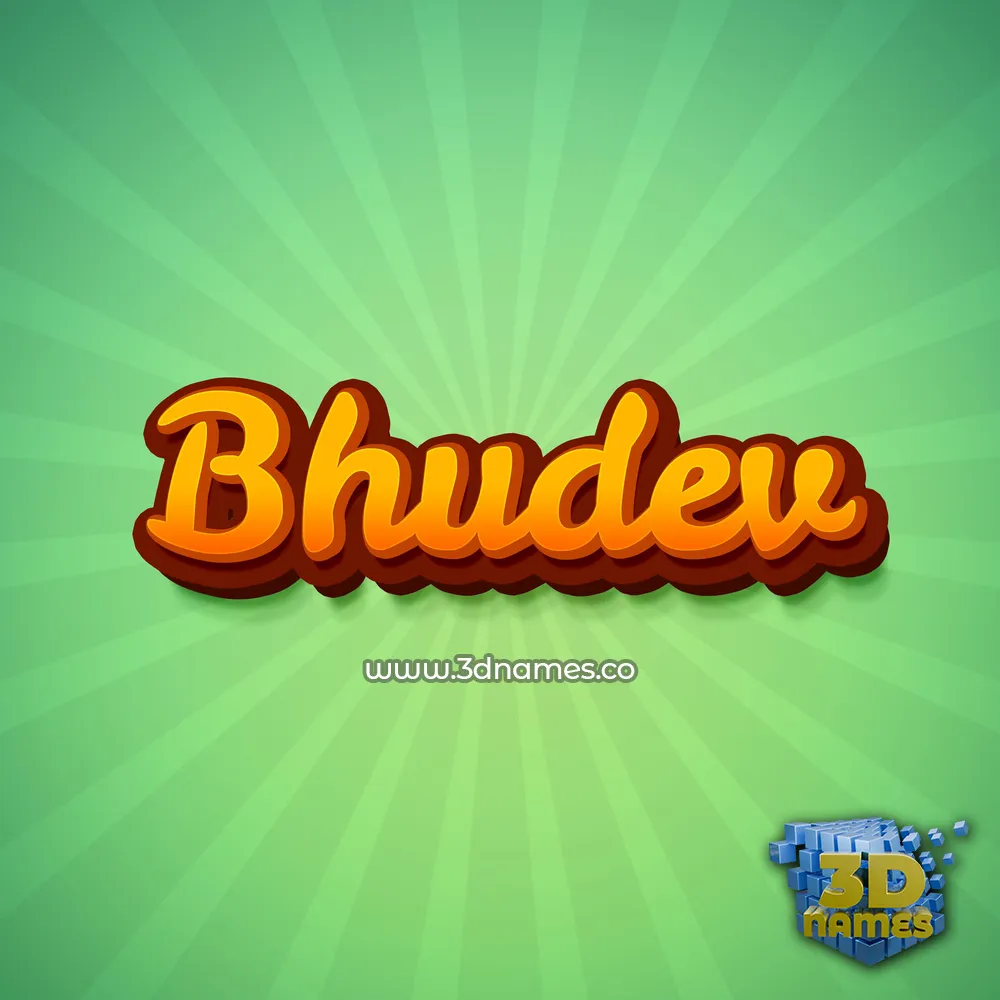 bhudev in Green Rays style - 3D name wallpaper