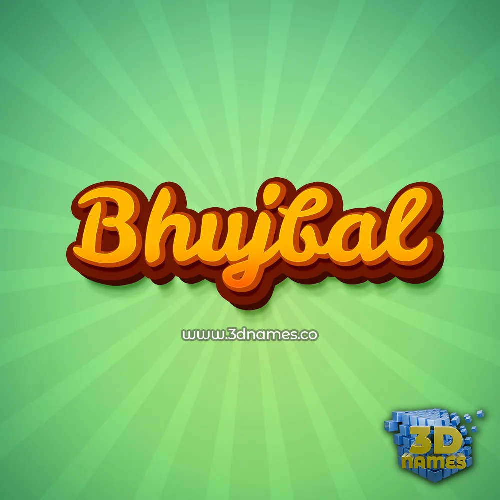 bhujbal in Green Rays style - 3D name wallpaper