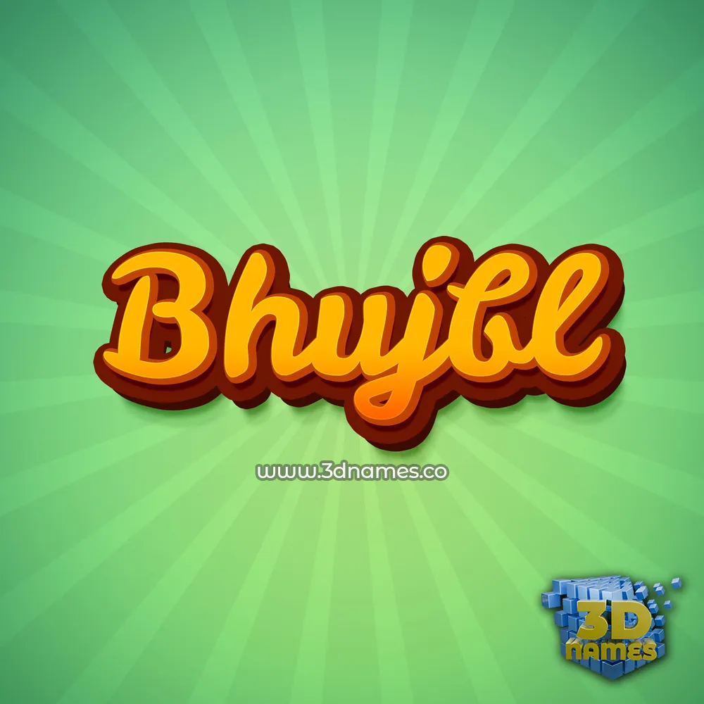 bhujbl in Green Rays style - 3D name wallpaper