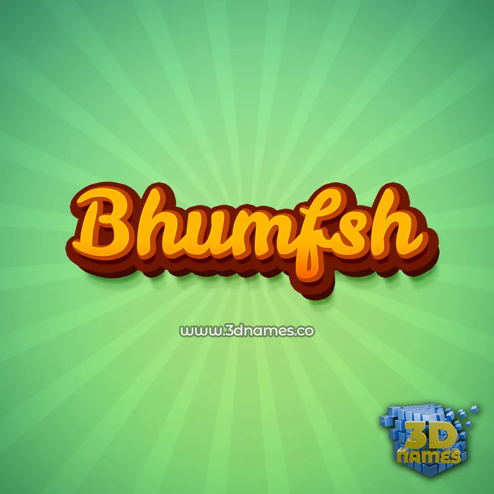 bhumfsh in Green Rays style - 3D name wallpaper
