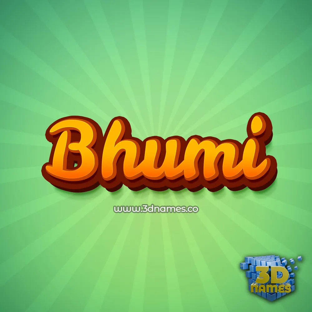 bhumi in Green Rays style - 3D name wallpaper