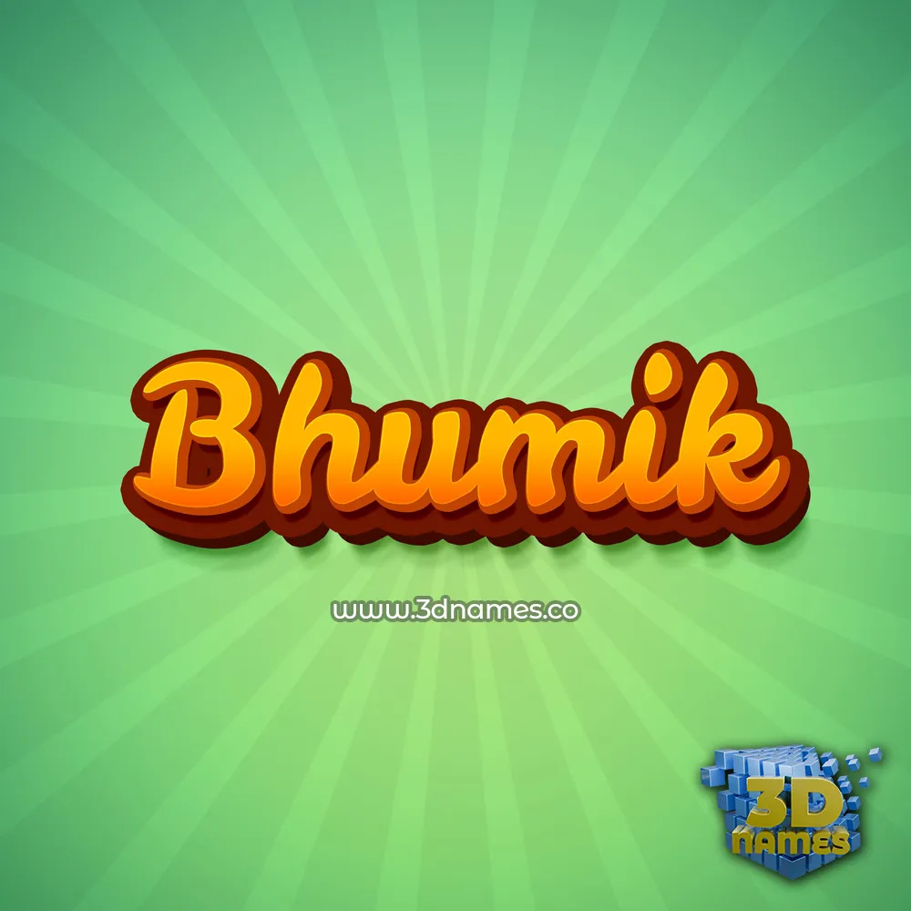 bhumik in Green Rays style - 3D name wallpaper