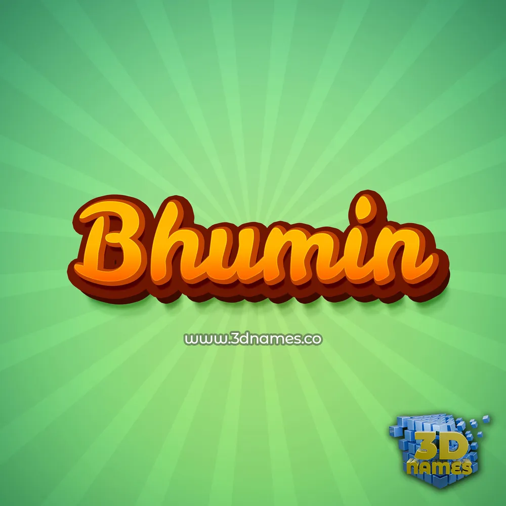 bhumin in Green Rays style - 3D name wallpaper