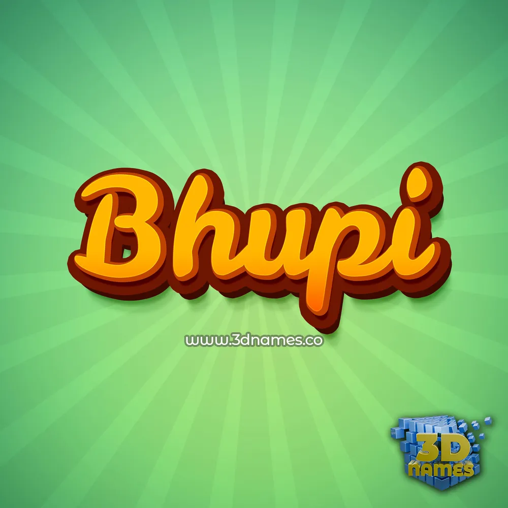 bhupi in Green Rays style - 3D name wallpaper