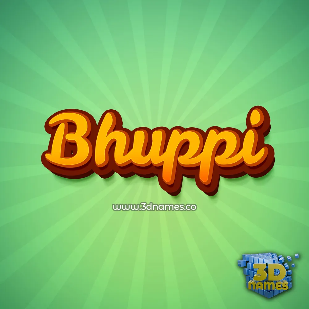 bhuppi in Green Rays style - 3D name wallpaper