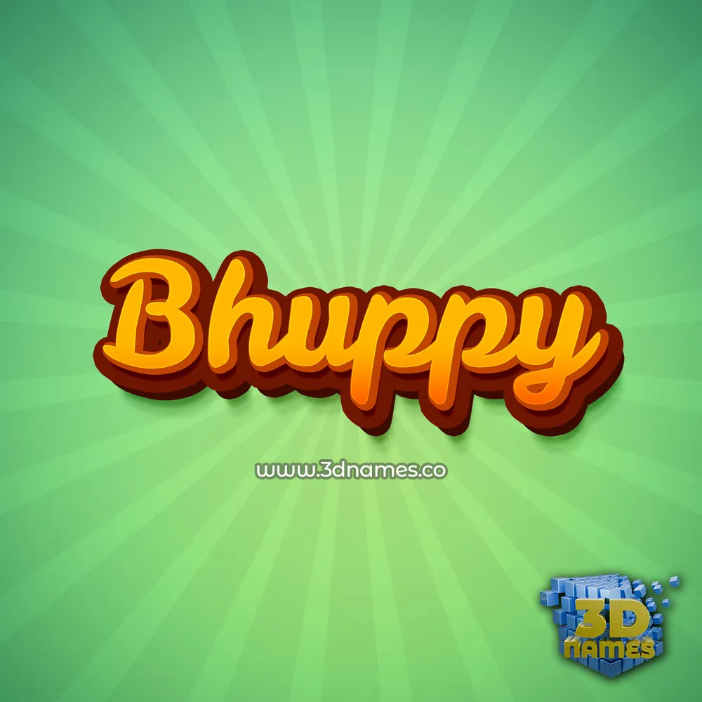 bhuppy in Green Rays style - 3D name wallpaper