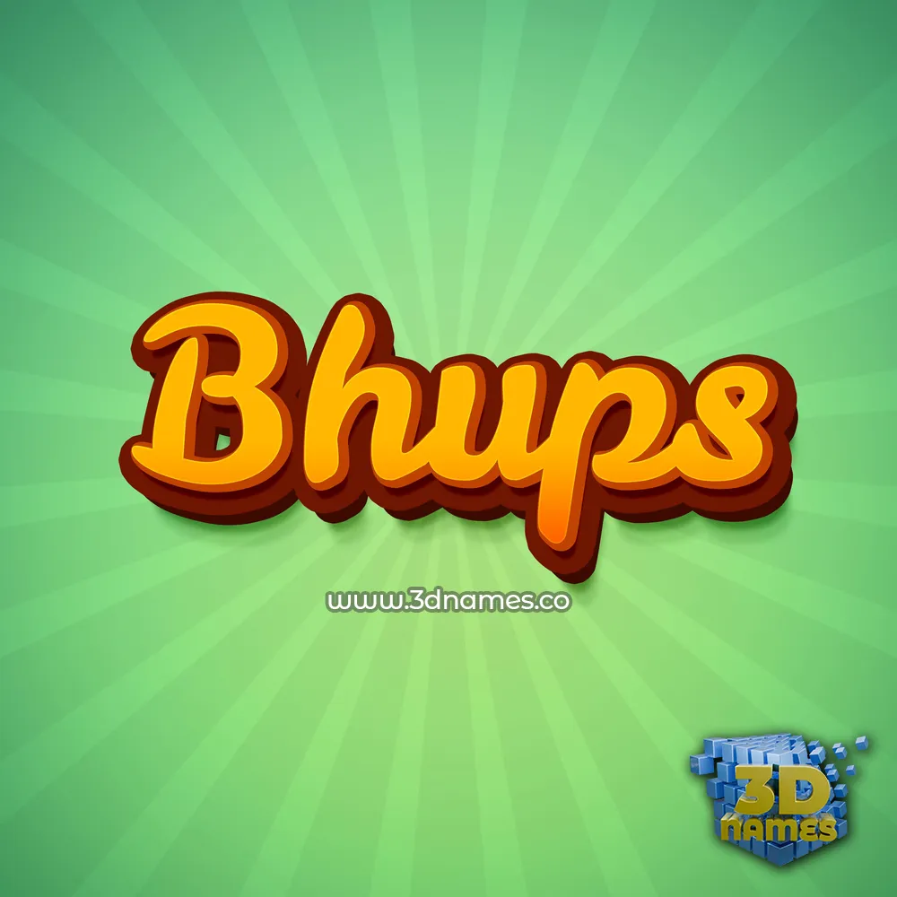 bhups in Green Rays style - 3D name wallpaper
