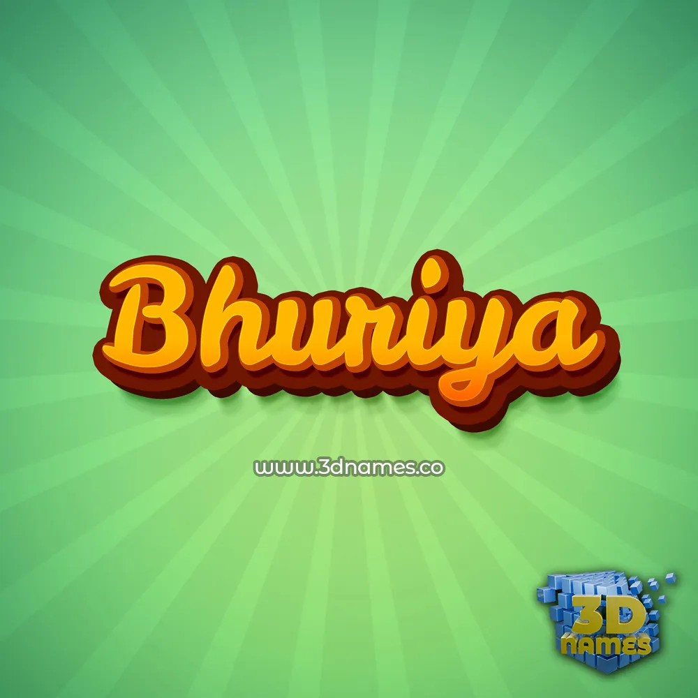 bhuriya in Green Rays style - 3D name wallpaper
