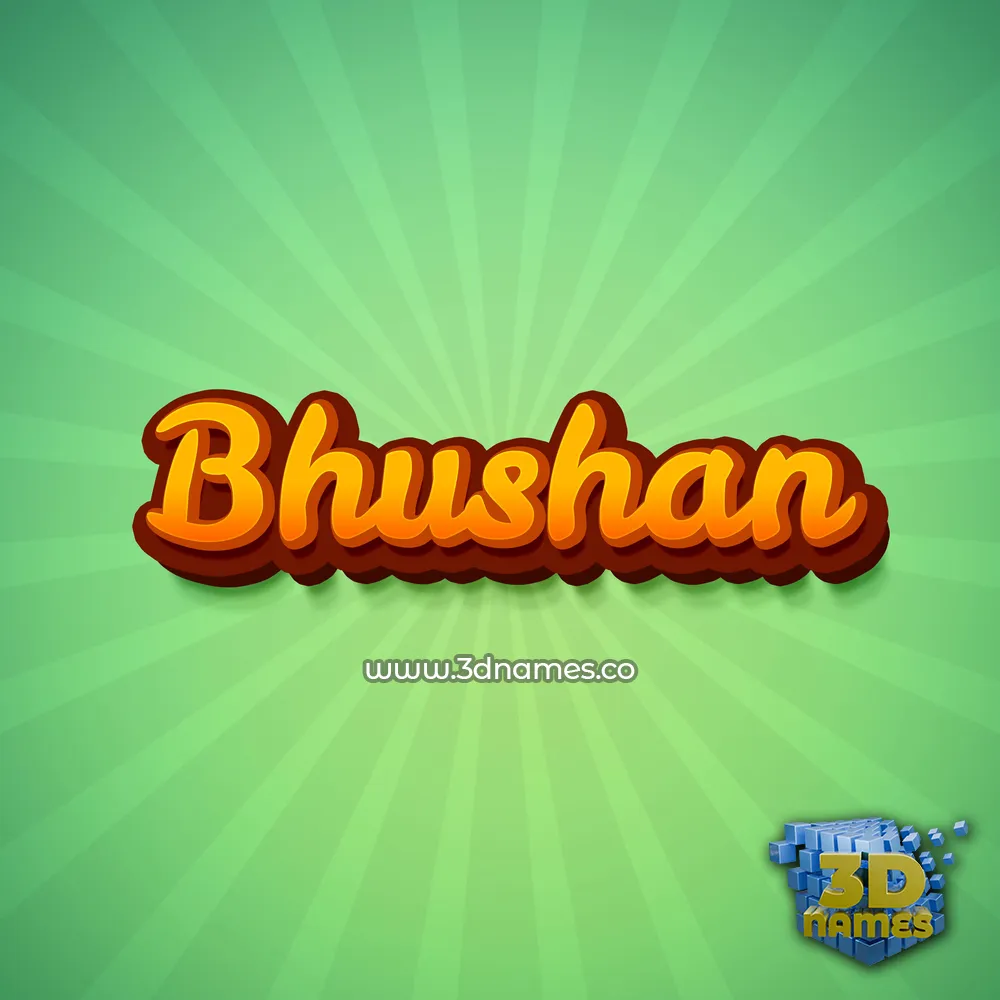 bhushan in Green Rays style - 3D name wallpaper
