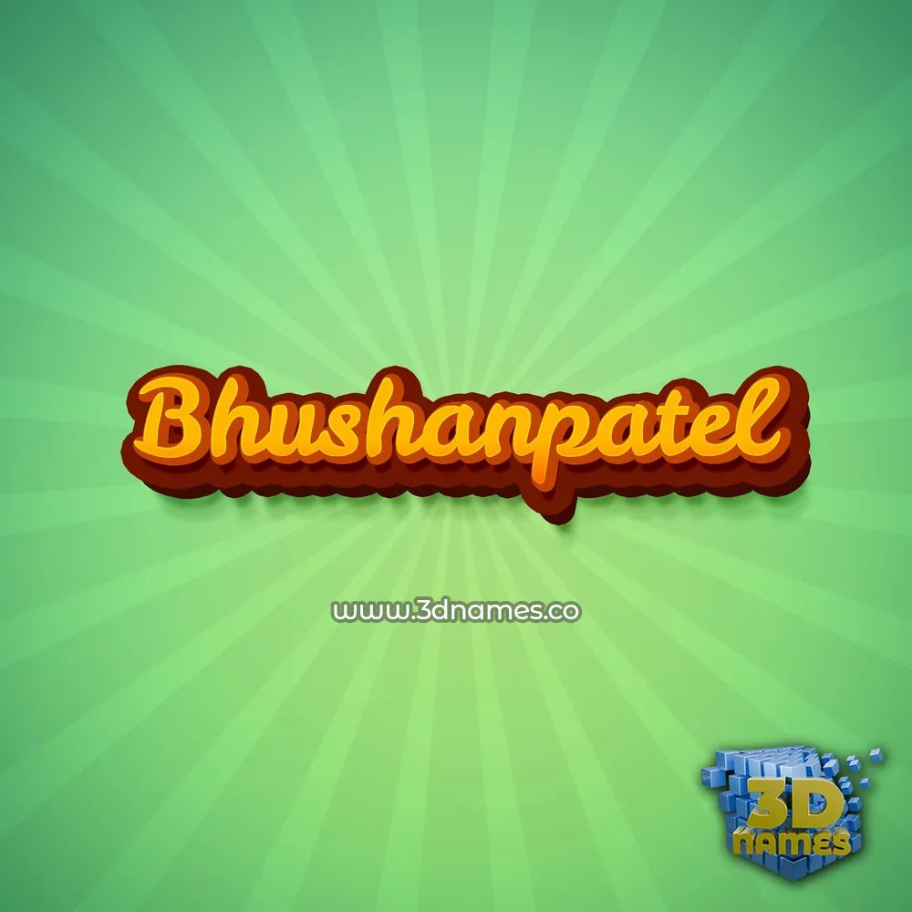 bhushanpatel in Green Rays style - 3D name wallpaper