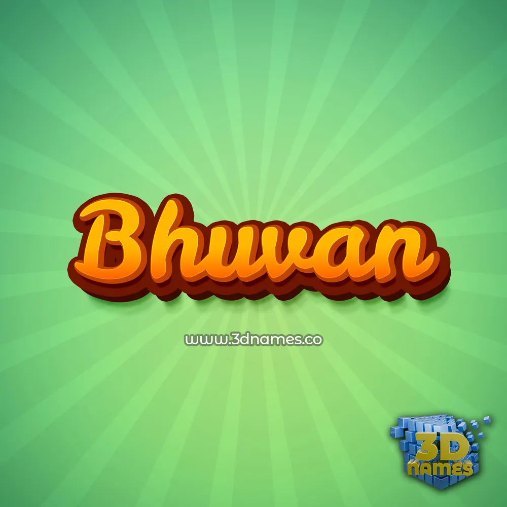 bhuvan in Green Rays style - 3D name wallpaper