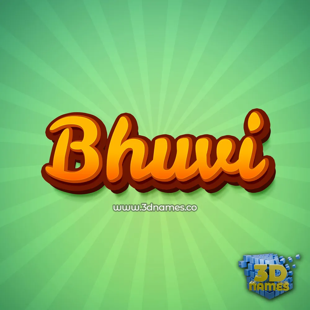 bhuvi in Green Rays style - 3D name wallpaper