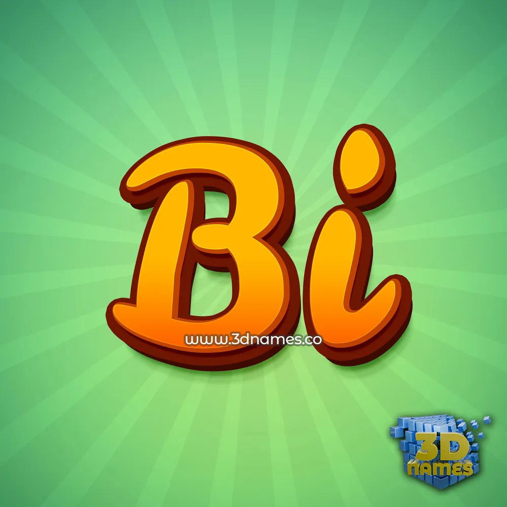 bi in Green Rays style - 3D name wallpaper