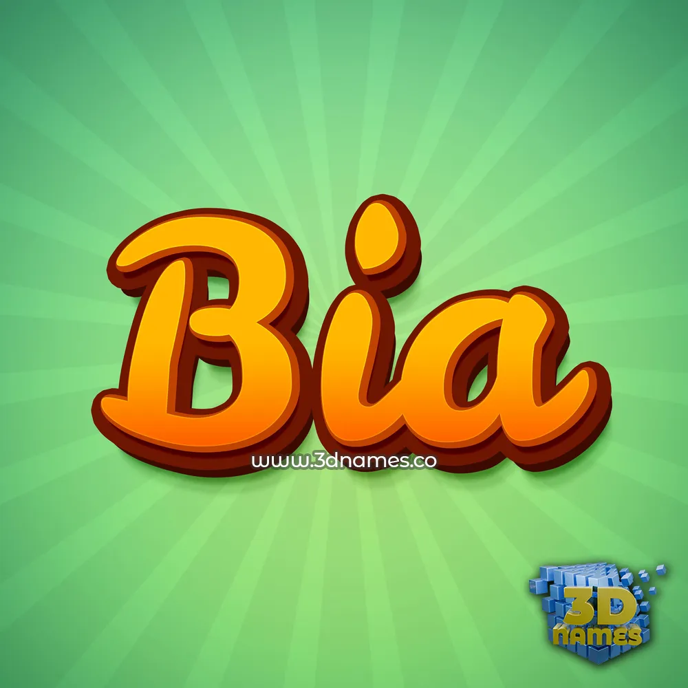 bia in Green Rays style - 3D name wallpaper