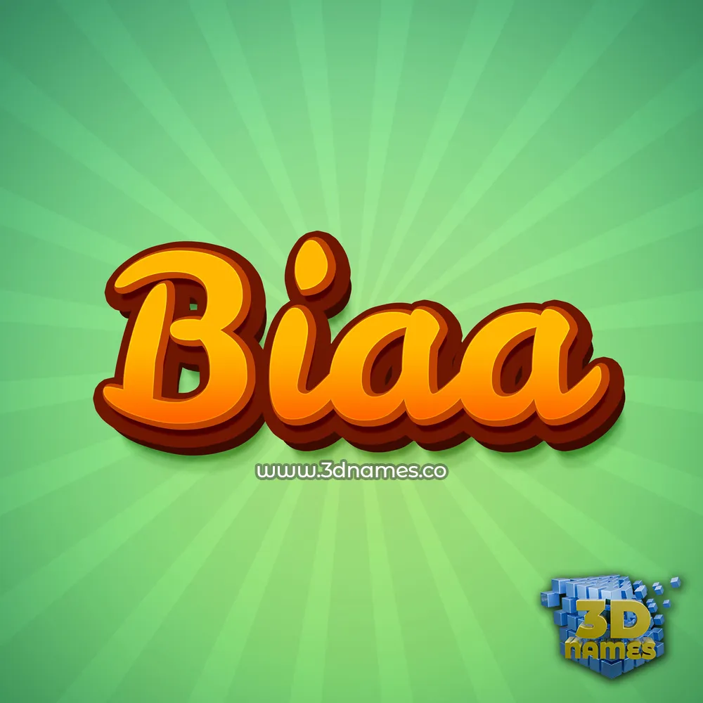 biaa in Green Rays style - 3D name wallpaper