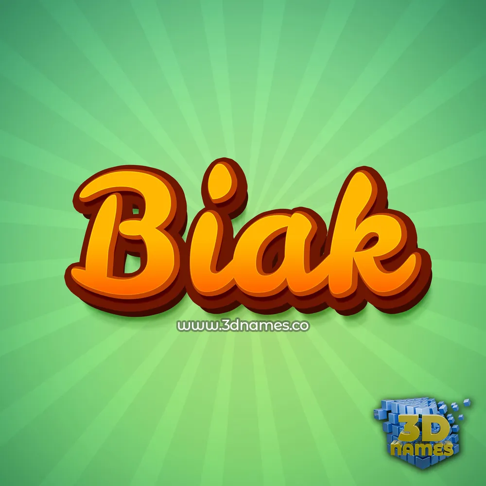 biak in Green Rays style - 3D name wallpaper