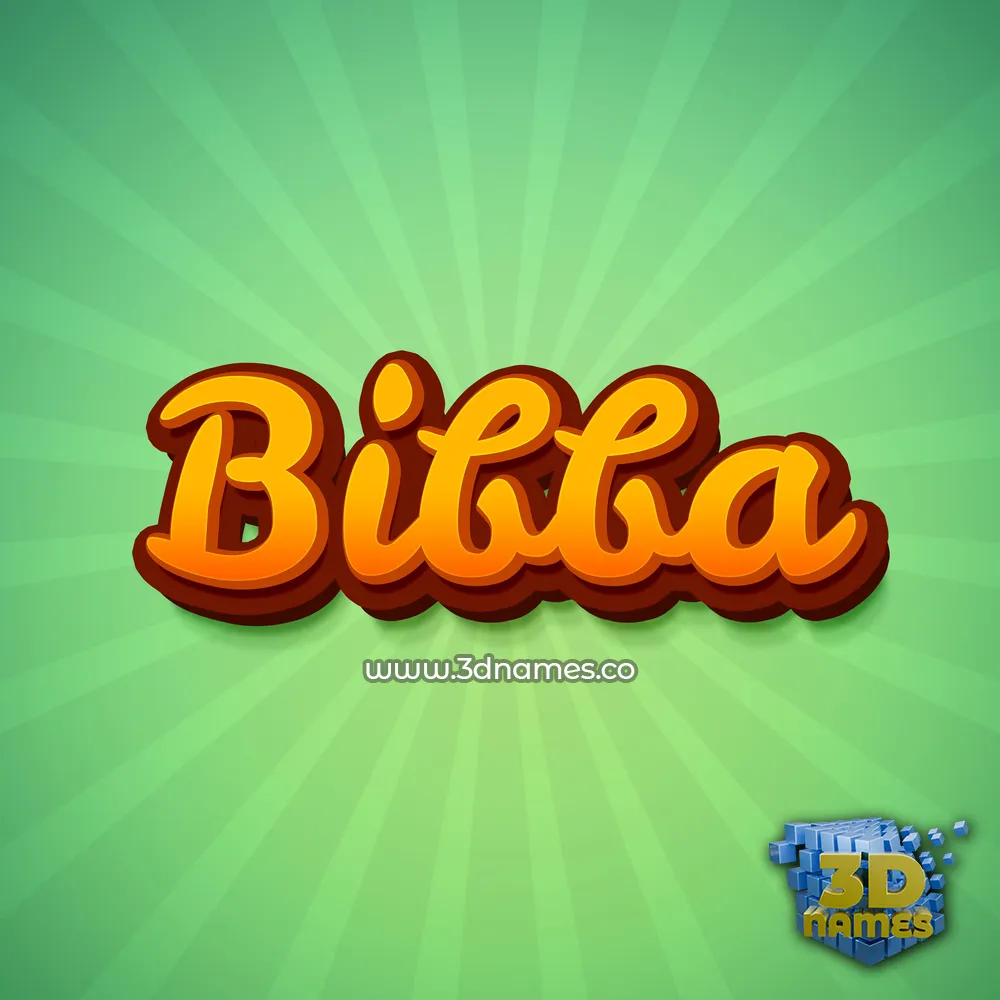 bibba in Green Rays style - 3D name wallpaper