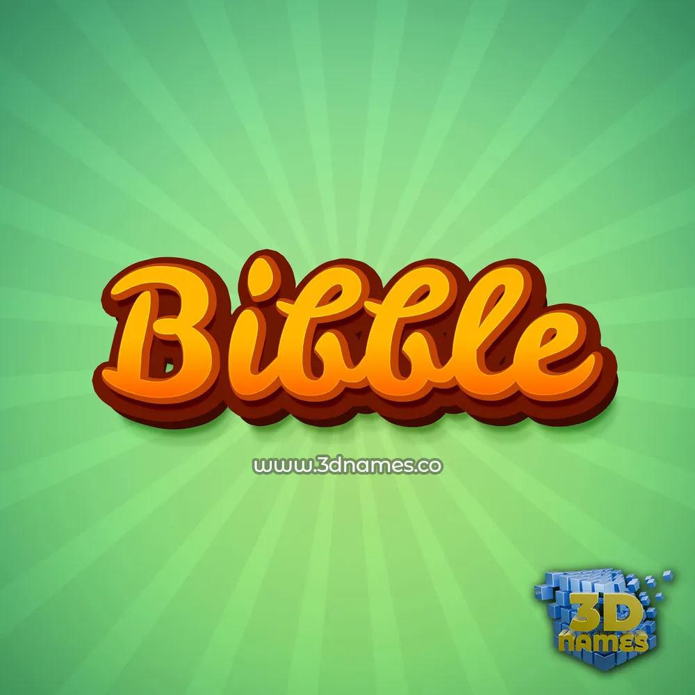 bibble in Green Rays style - 3D name wallpaper