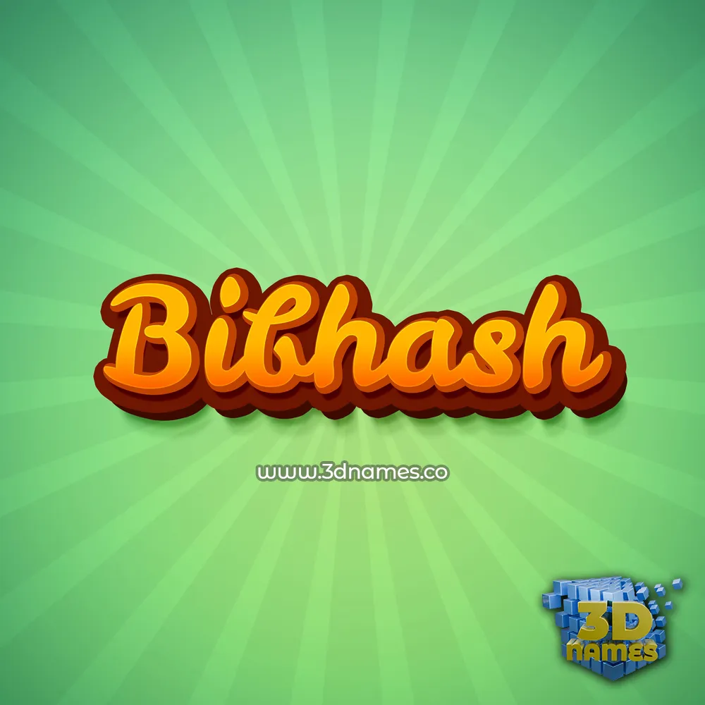 bibhash in Green Rays style - 3D name wallpaper