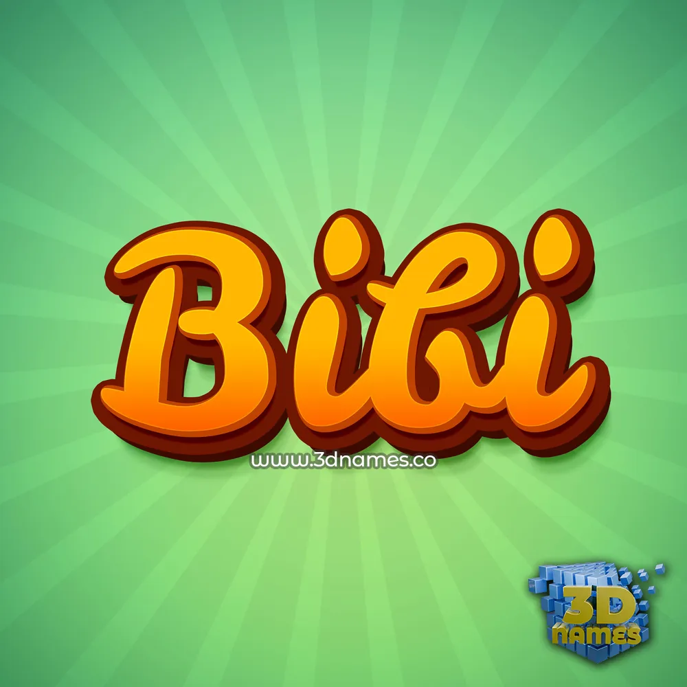 bibi in Green Rays style - 3D name wallpaper