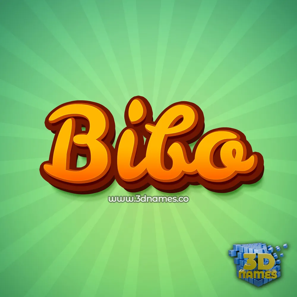 bibo in Green Rays style - 3D name wallpaper