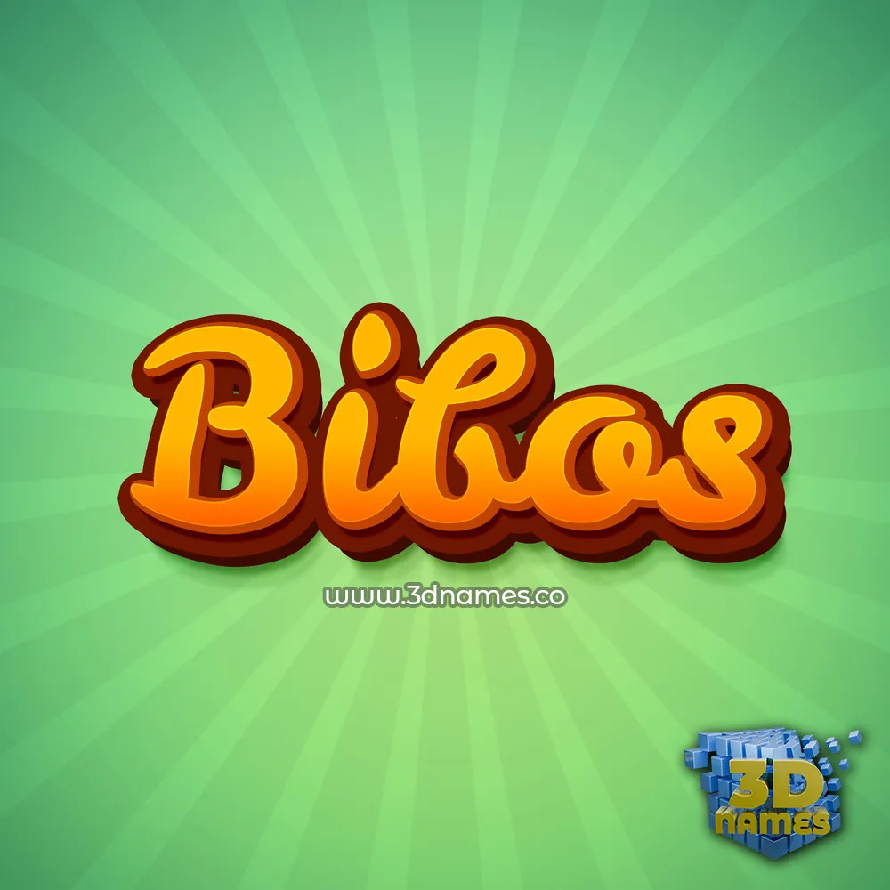 bibos in Green Rays style - 3D name wallpaper