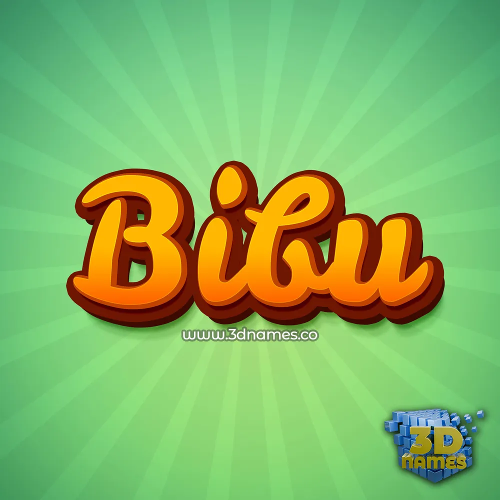 bibu in Green Rays style - 3D name wallpaper