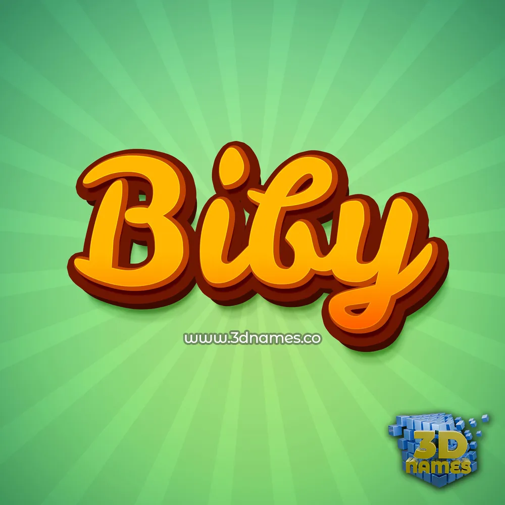 biby in Green Rays style - 3D name wallpaper