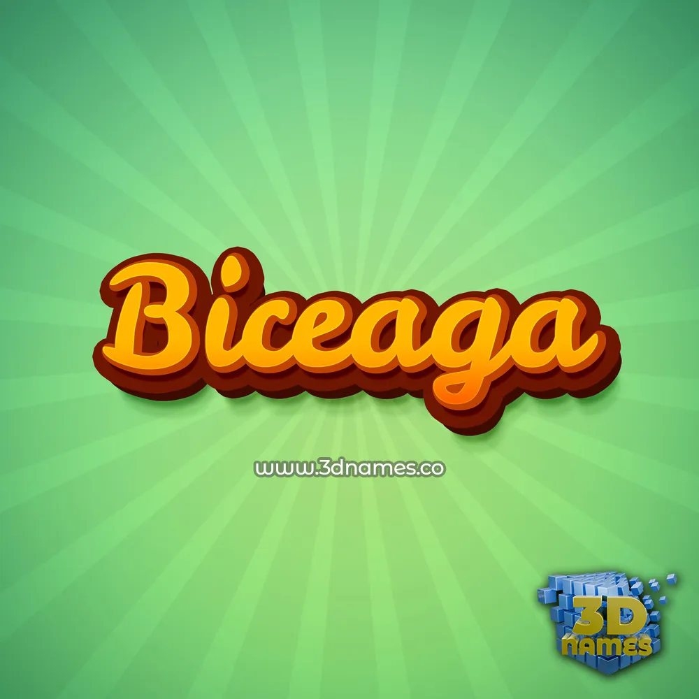 biceaga in Green Rays style - 3D name wallpaper