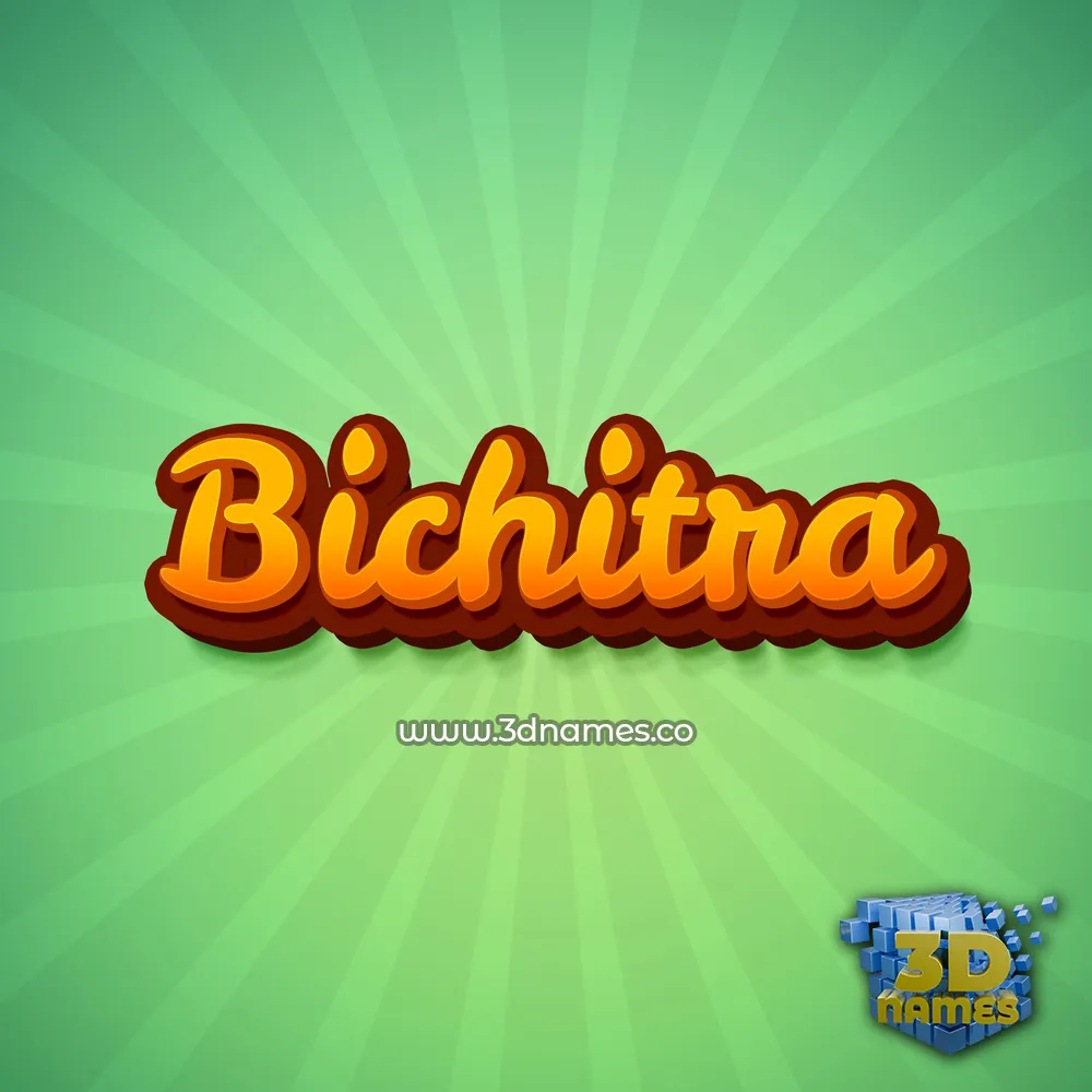 bichitra in Green Rays style - 3D name wallpaper