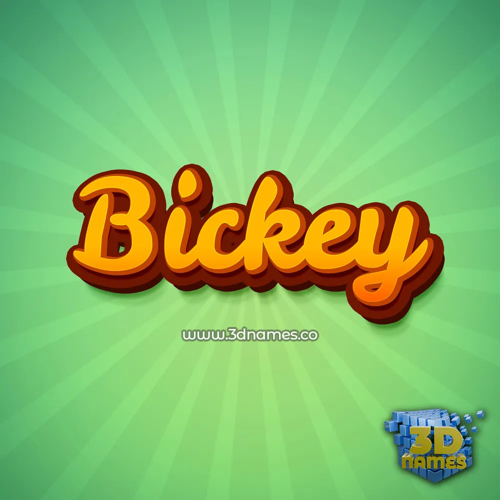 bickey in Green Rays style - 3D name wallpaper