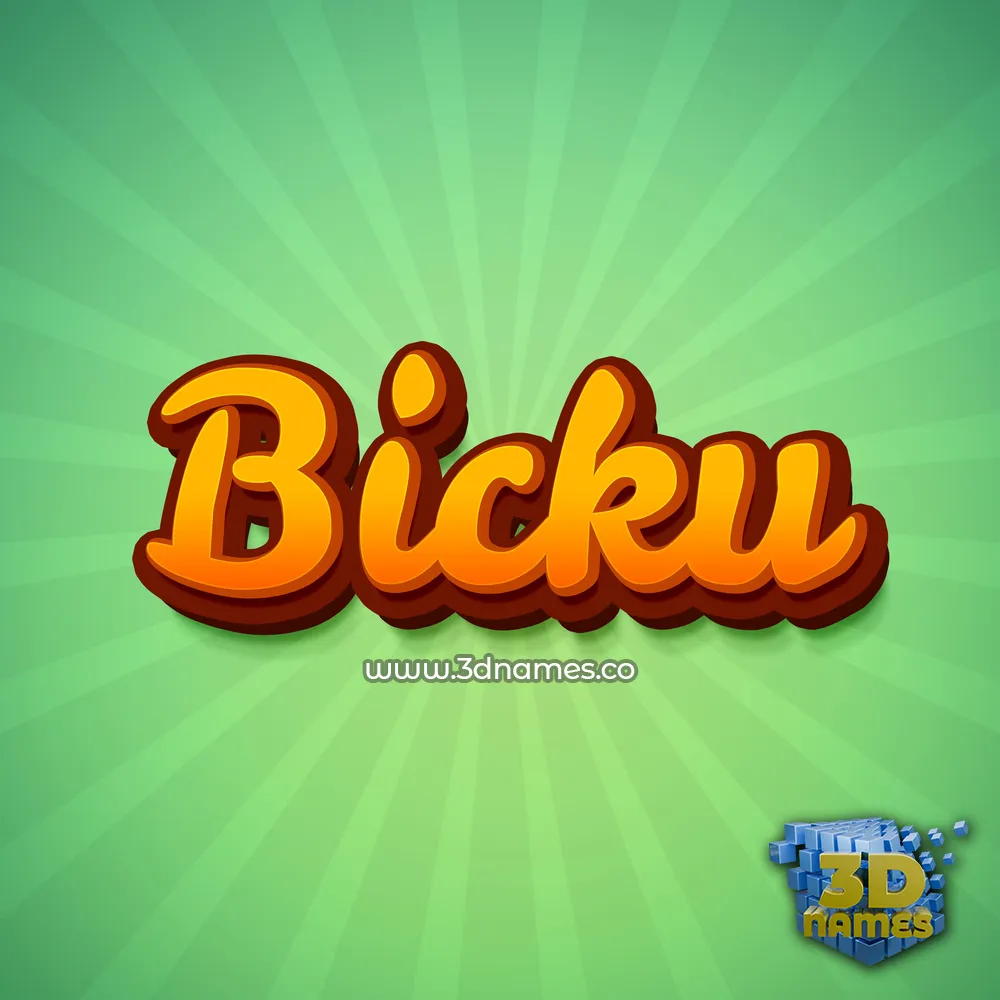bicku in Green Rays style - 3D name wallpaper
