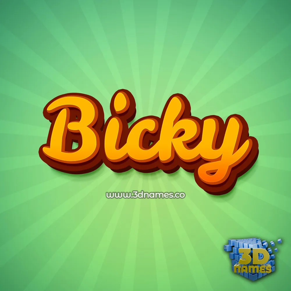 bicky in Green Rays style - 3D name wallpaper