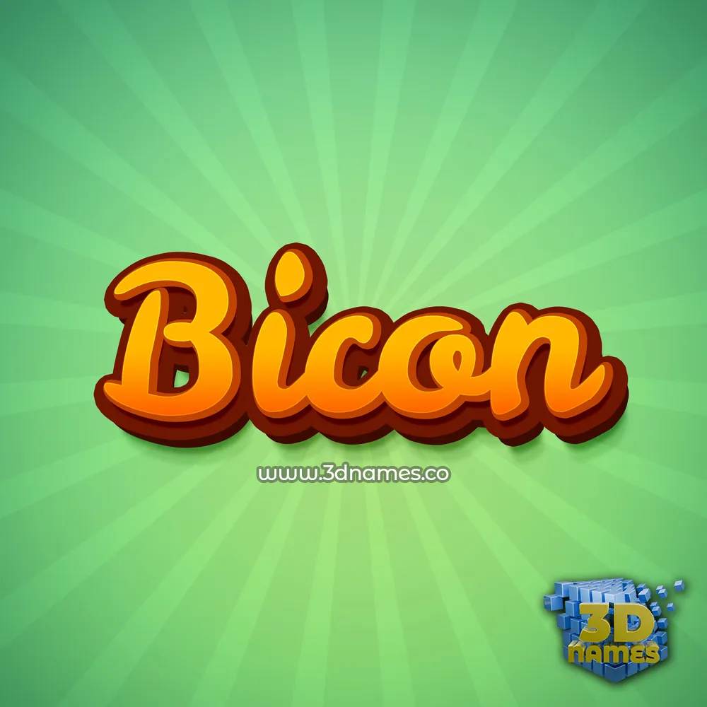 bicon in Green Rays style - 3D name wallpaper