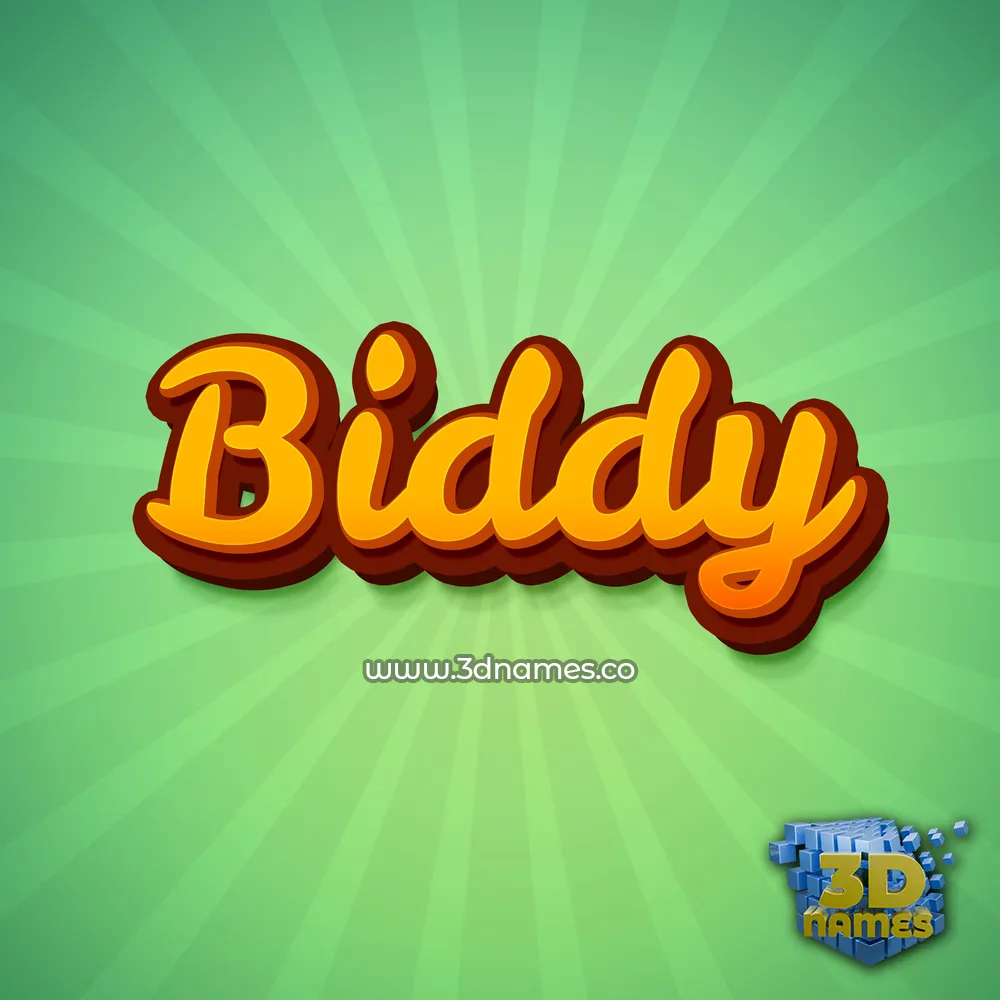 biddy in Green Rays style - 3D name wallpaper