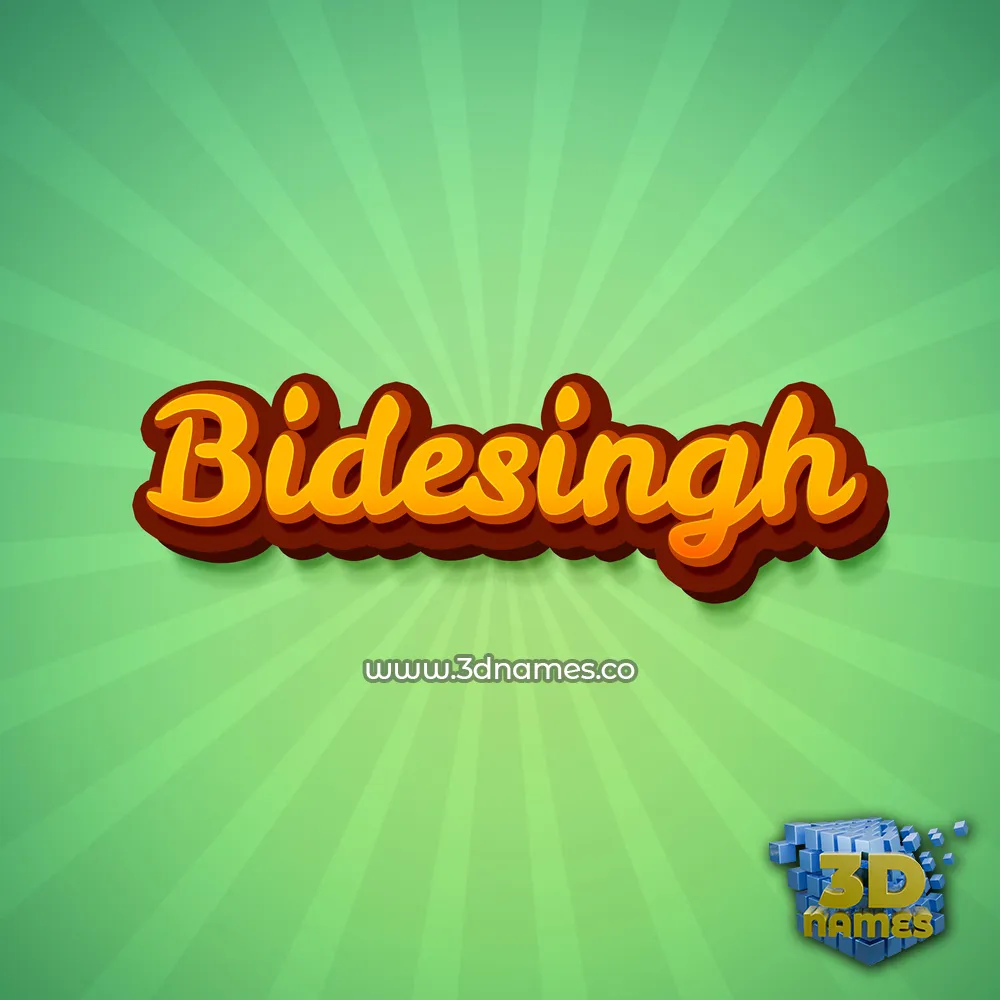 bidesingh in Green Rays style - 3D name wallpaper
