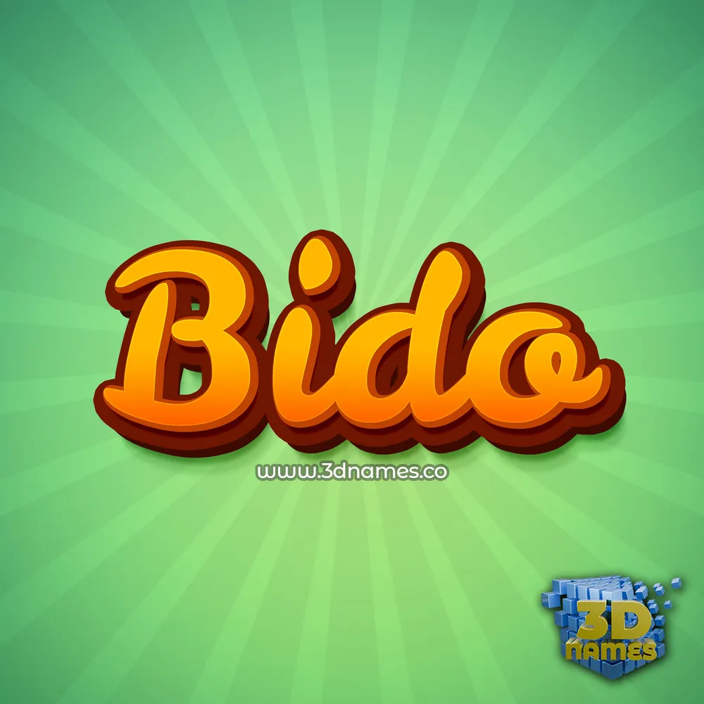 bido in Green Rays style - 3D name wallpaper
